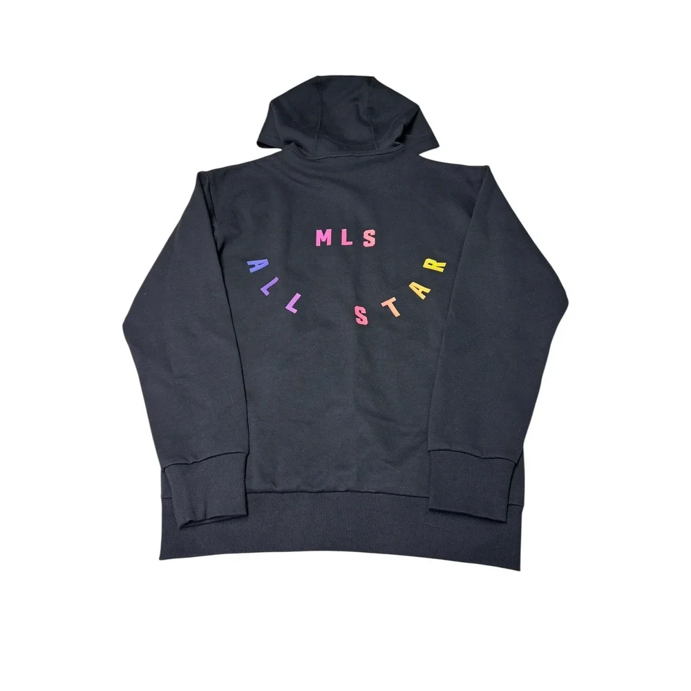 Adidas MLS All‎ Star Full Zip Hoodie Mens Medium Black Gradient Rainbow Logo